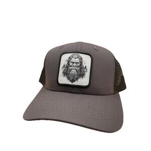 Dark Gray Blackfoot Sasquatch Patch Snapback Trucker Hat | PNW Outdoor Cap Brown